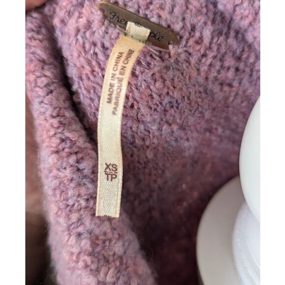 Free People Fuzzy Purple Funnel Neck Sweater - Picture 4 of 5
